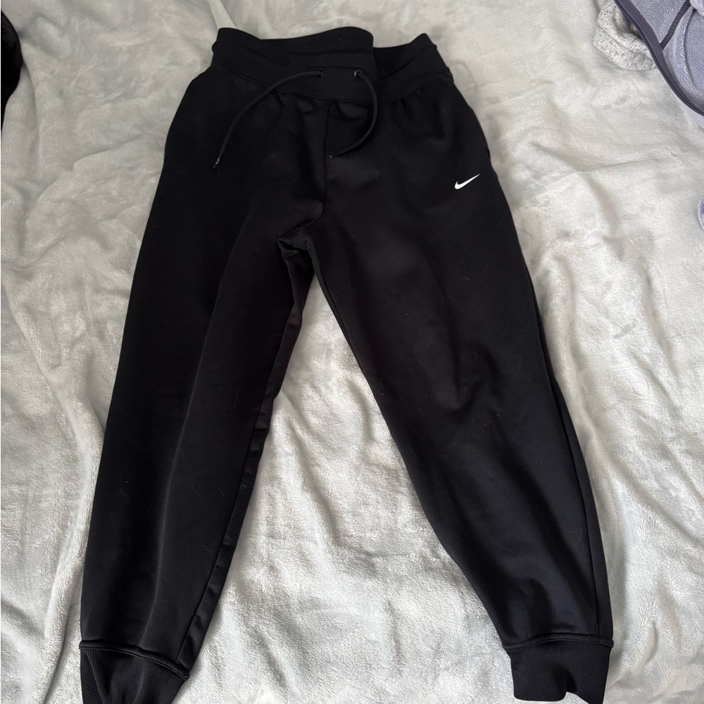 Nike Women Black Sweatpants with White Logo